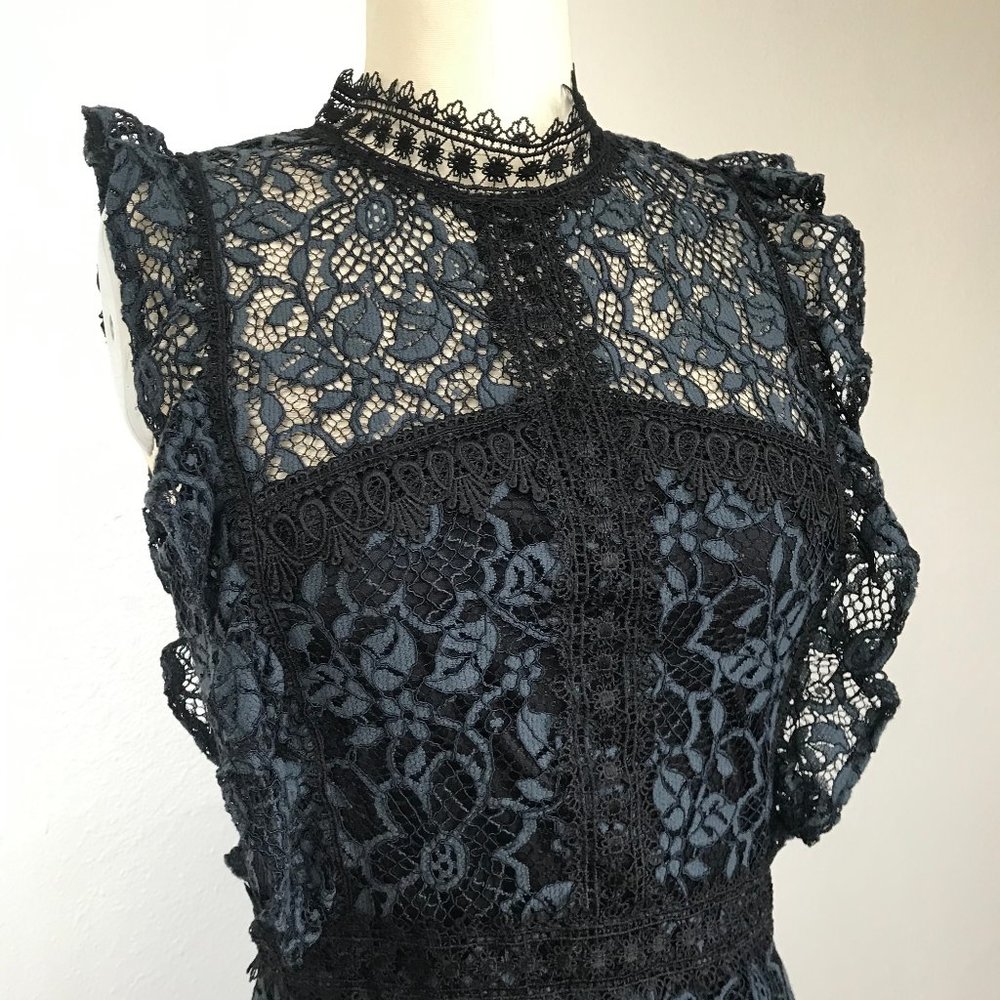 ZARA Lace blue and black dress.
